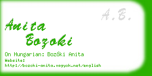anita bozoki business card